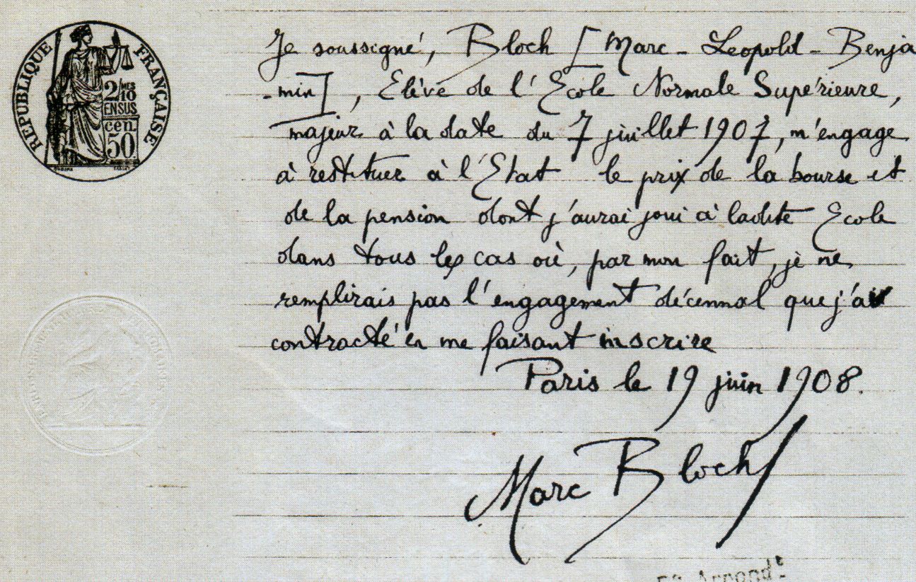 Marc Bloch and Simmone Vidal engagement document