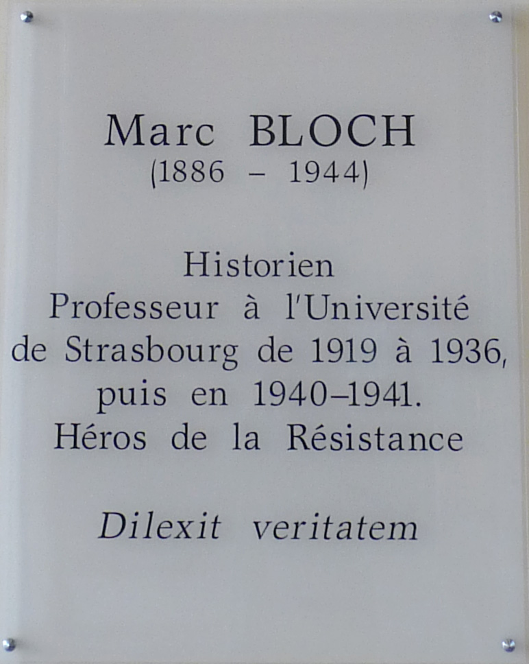 Marc Bloch memorial plaque in Strasbourg